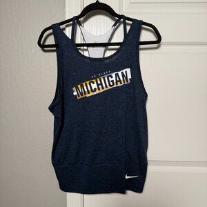 Nike | Dri-Fit Michigan Wolverines Double Strap Tank Top | Navy/White | Size: S